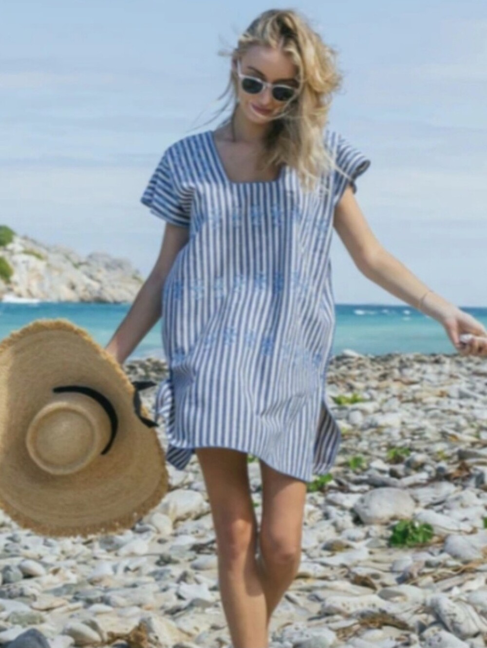 Tuckernuck Sullivan Blue and White Striped Tunic Dress